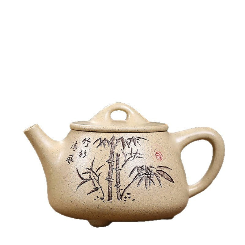 Full Handmade Yixing Zisha Teapot [Gao Shi Piao Pot] (Bensan Lu Ni - 200ml)