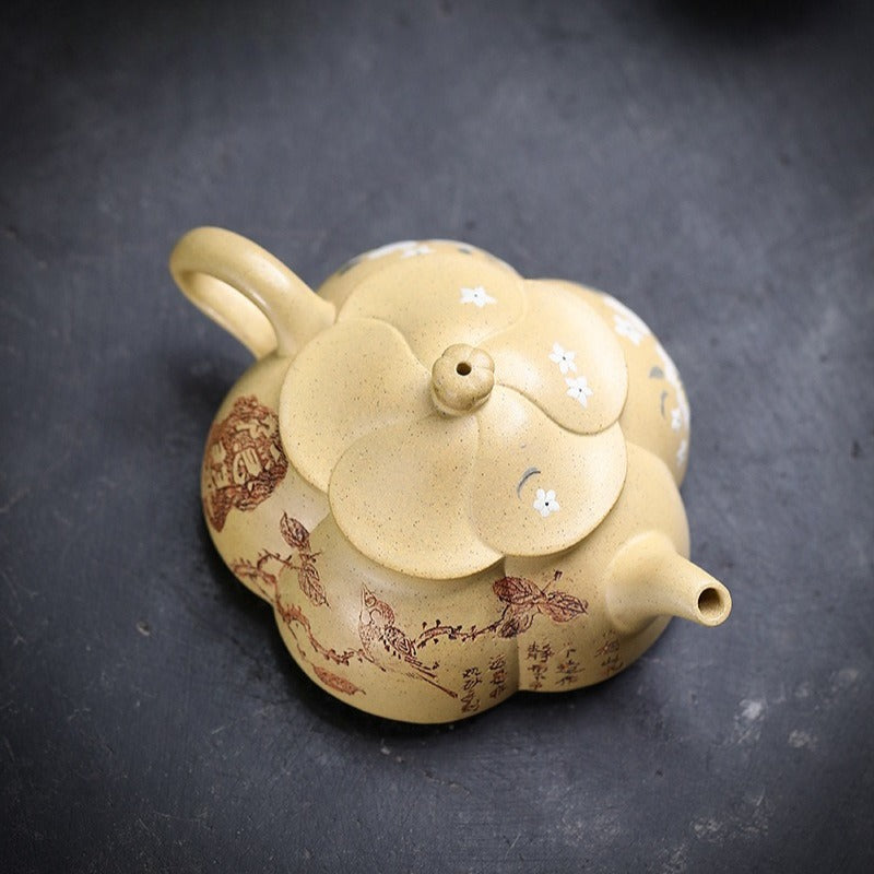 全手工宜兴紫砂茶壶 [隐翠] (本山绿泥 - 120ml)