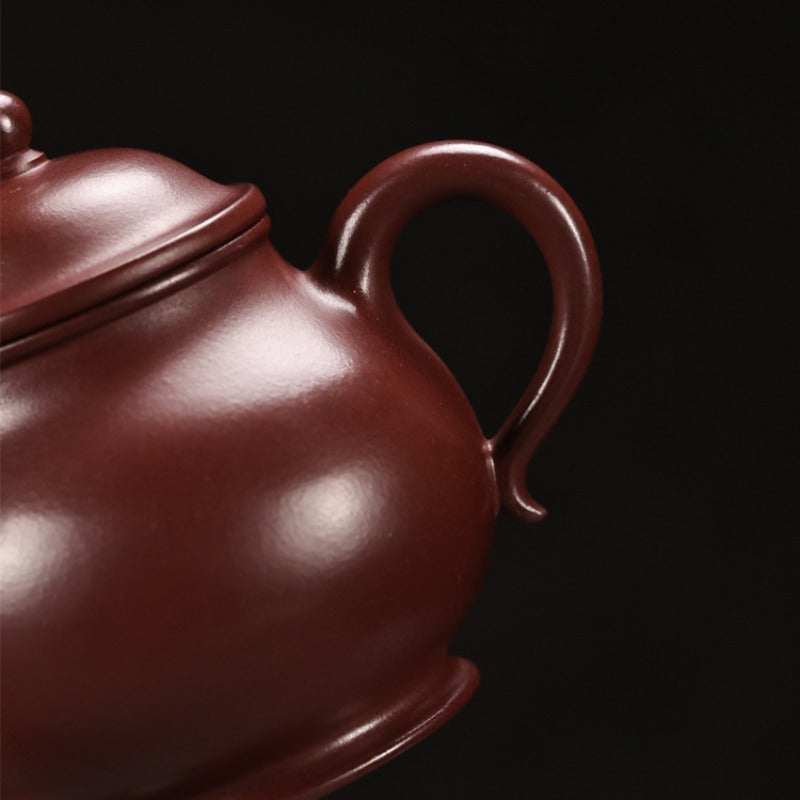 Vollhandgefertigte Yixing Zisha Teekanne [Gao Pan Kanne] (Hong Pi Long - 150ml)