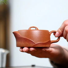 Load image into Gallery viewer, Full Handmade Yixing Zisha Teapot [Ai Hequ 矮荷趣] (Jiang Po Ni - 140ml)
