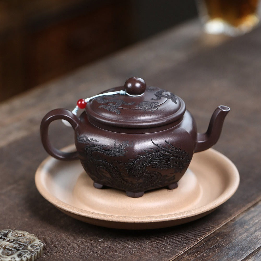 Yixing Zisha Teapot [Dragon Liufang] (Gu Tong Wu Ni - 330ml)