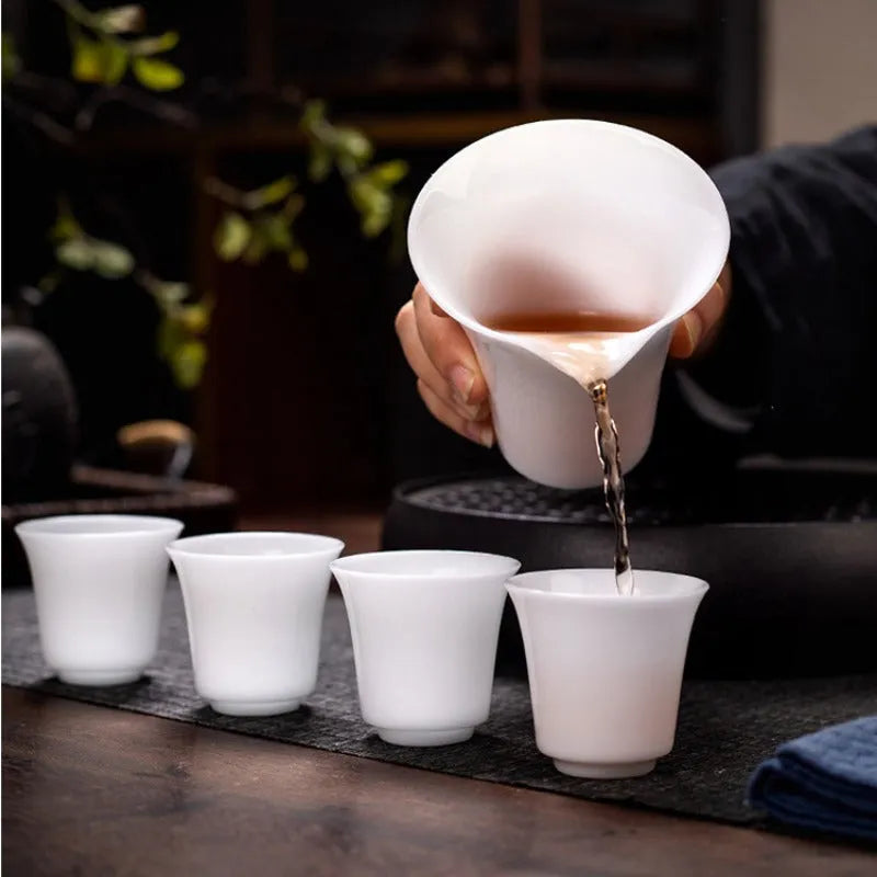 Bing Zhong White Porcelain Sancai Gaiwan Tea Set - YIQIN TEA HOUSE | yiqinteahouse.com | gaiwan, teaware, teaware set