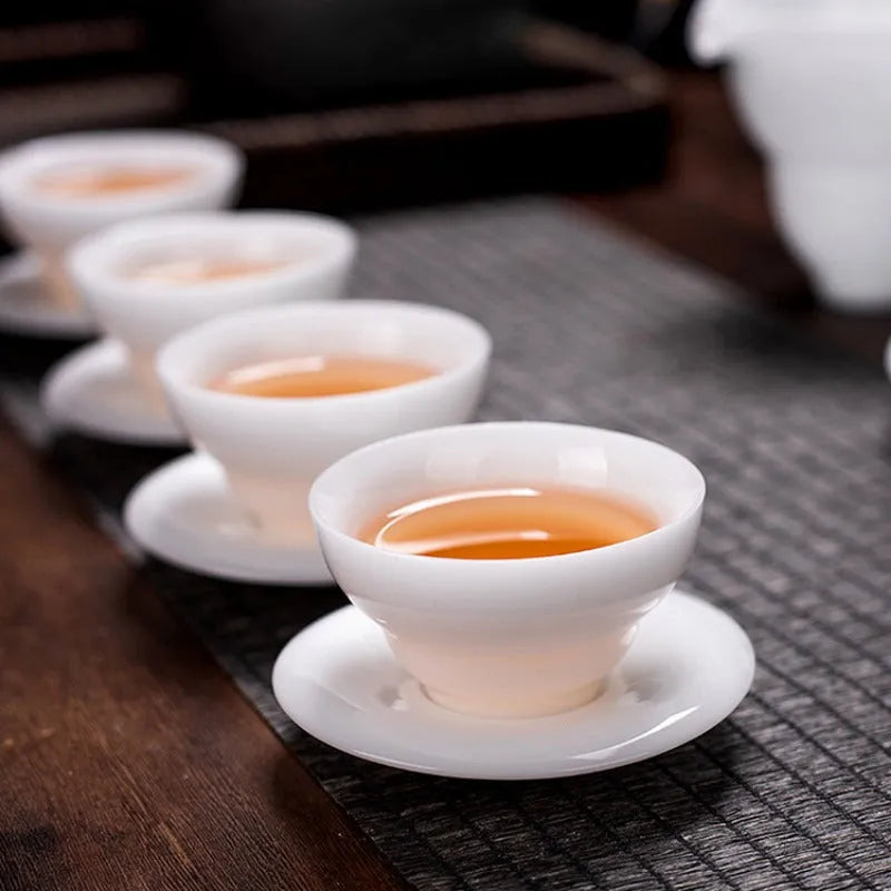 Bing Zhong White Porcelain Sancai Gaiwan Tea Set - YIQIN TEA HOUSE | yiqinteahouse.com | gaiwan, teaware, teaware set