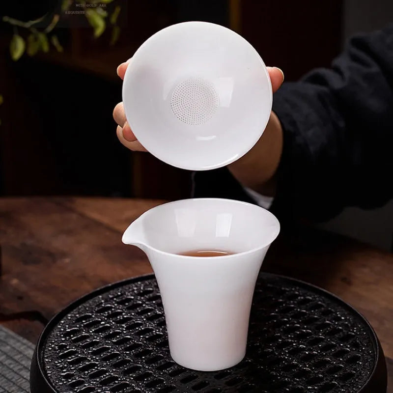 Bing Zhong White Porcelain Sancai Gaiwan Tea Set - YIQIN TEA HOUSE | yiqinteahouse.com | gaiwan, teaware, teaware set