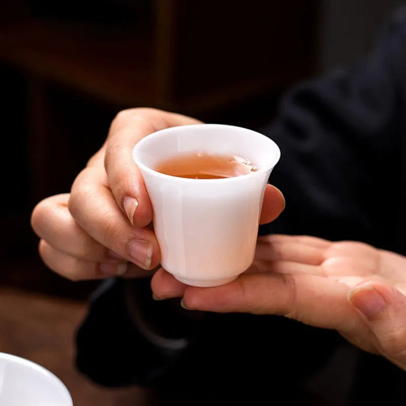 Bing Zhong White Porcelain Sancai Gaiwan Tea Set - YIQIN TEA HOUSE | yiqinteahouse.com | gaiwan, teaware, teaware set