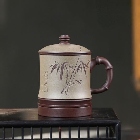 Handmade Yixing Zisha Tea Mug with Filter [Zui Chunfeng Zhu Jie] 470ml
