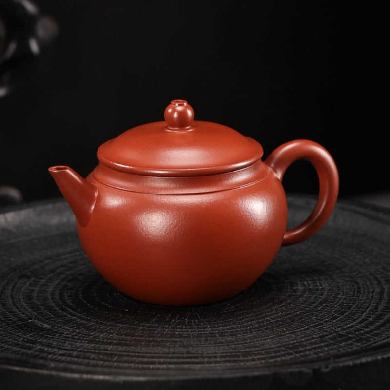Vollständig handgefertigte Yixing-Zisha-Teekanne [Wide-mouthed Shui Ping] (Dahongpao - 220 ml)