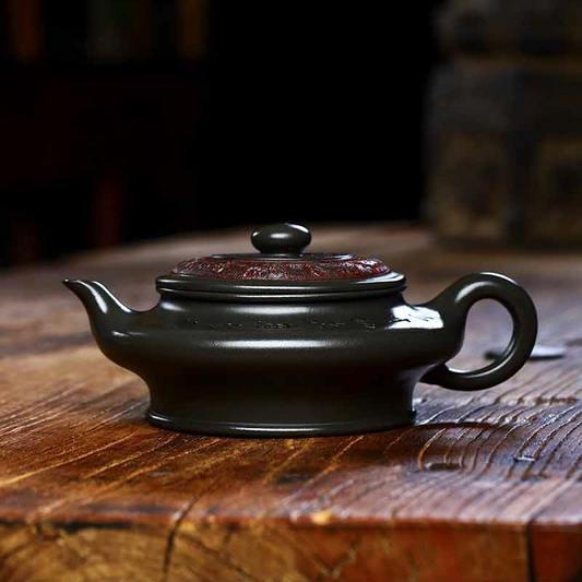 Full Handmade Yixing Zisha Teapot [Bian Xu] (Douqing Sha - 450ml)