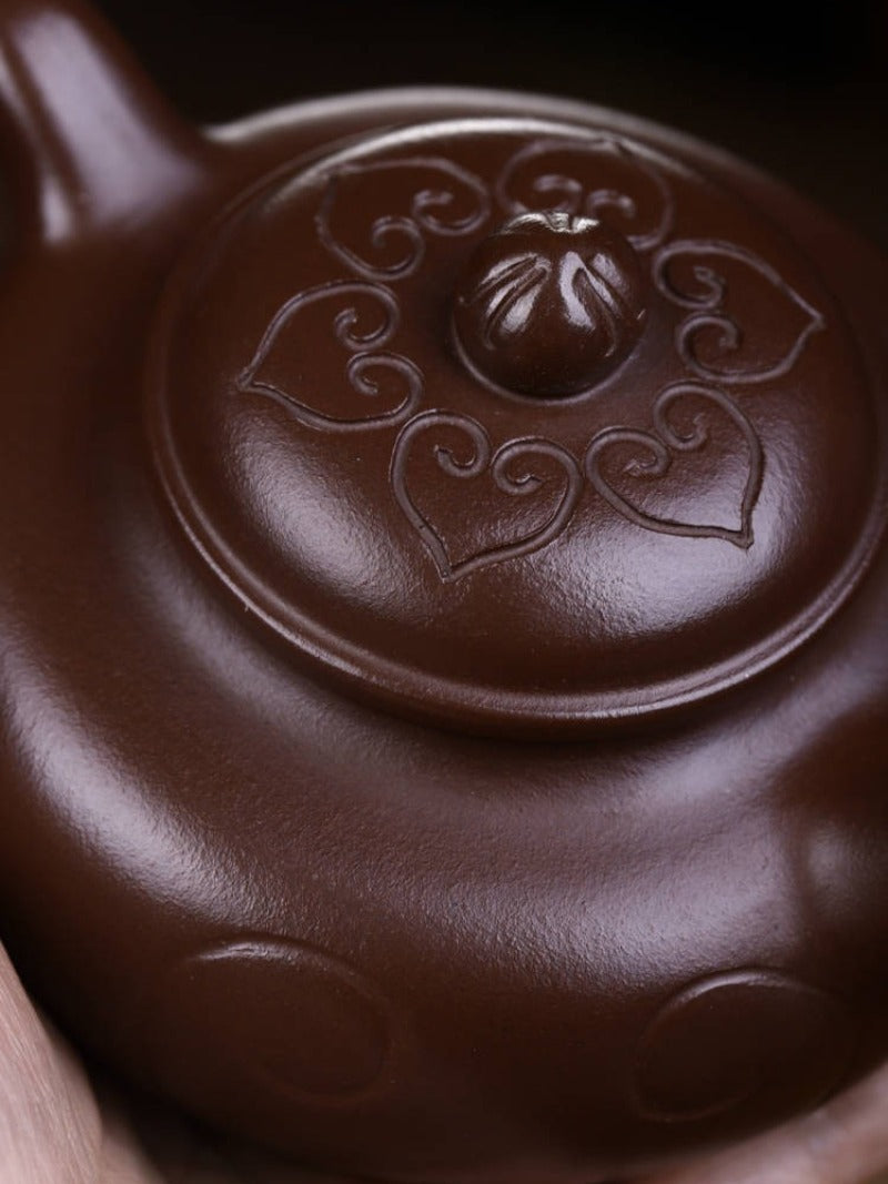 全手工宜兴紫砂茶壶 [四季如意壶] (紫泥 - 260ml)