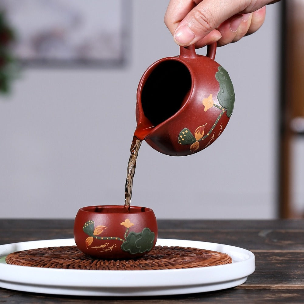 Service à thé Yixing Zisha [Étang de lotus au clair de lune] (Dahongpao - 260 ml)
