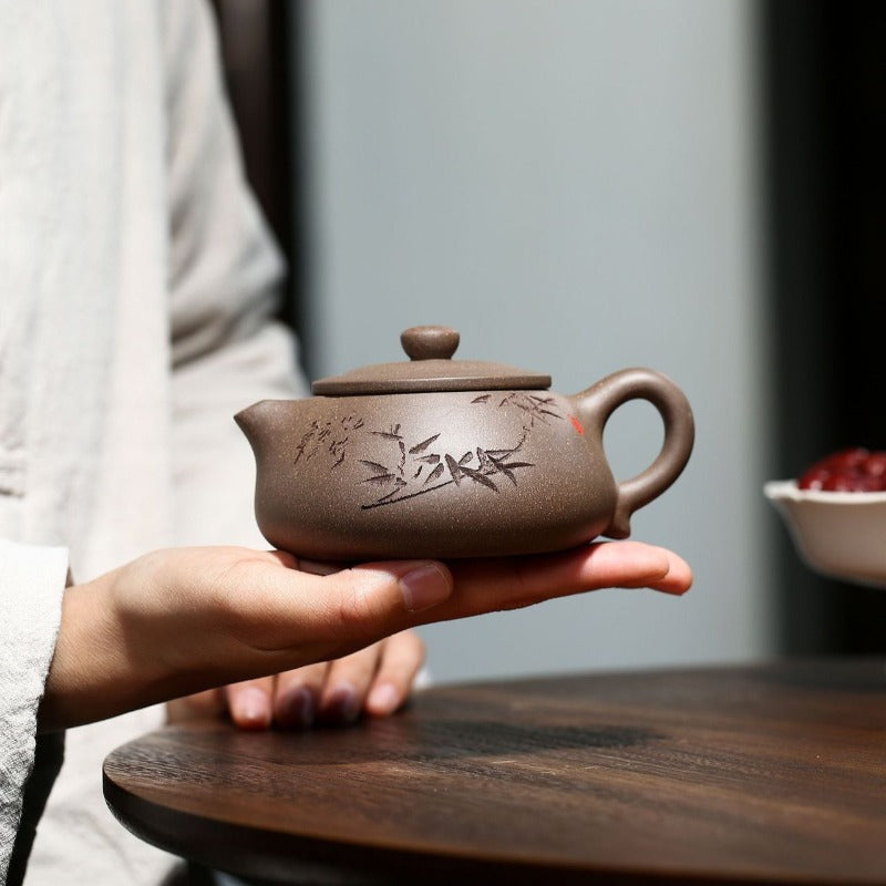 Yixing Zisha Teapot [Bamboo Shi Piao] (Qinghui Duan Ni - 200ml)