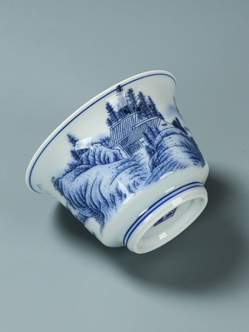 Ancient Celadon Style Ceramic [Jinxiu Heshan] Sancai Gaiwan Set 190ml