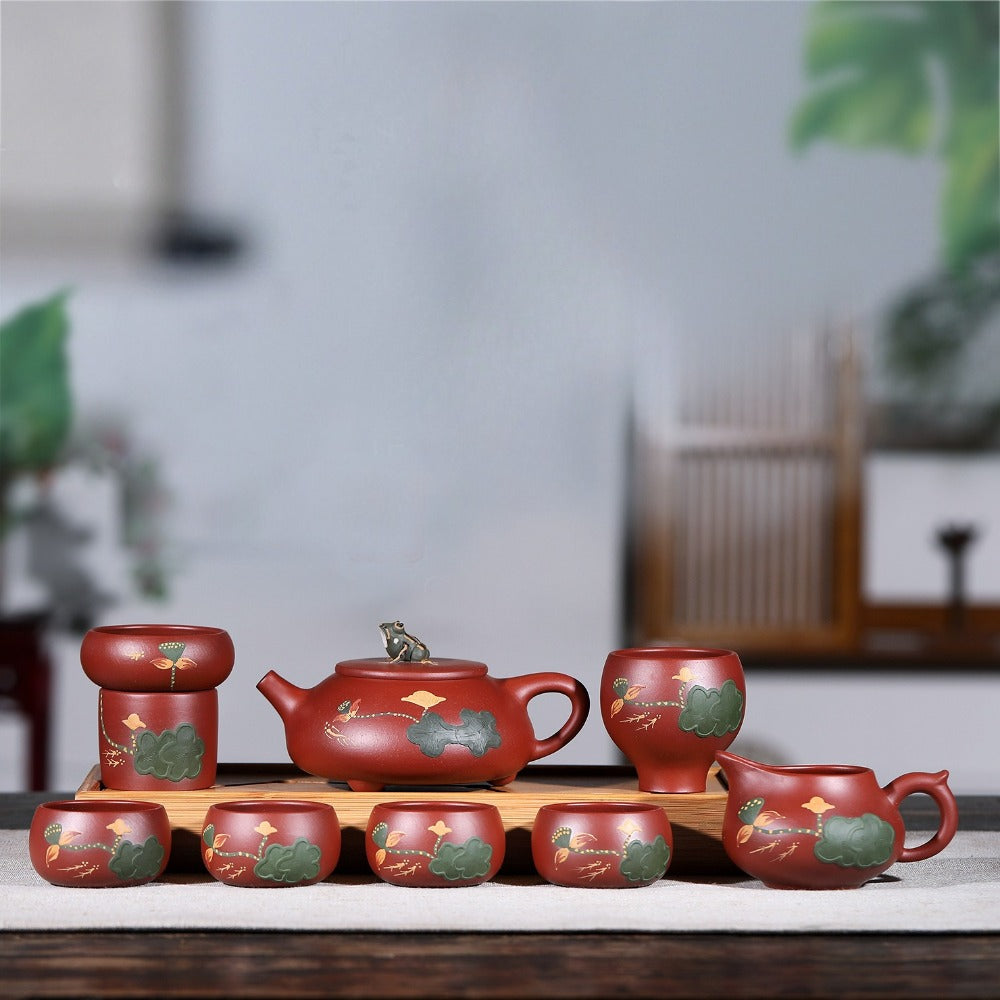 Service à thé Yixing Zisha [Étang de lotus au clair de lune] (Dahongpao - 260 ml)