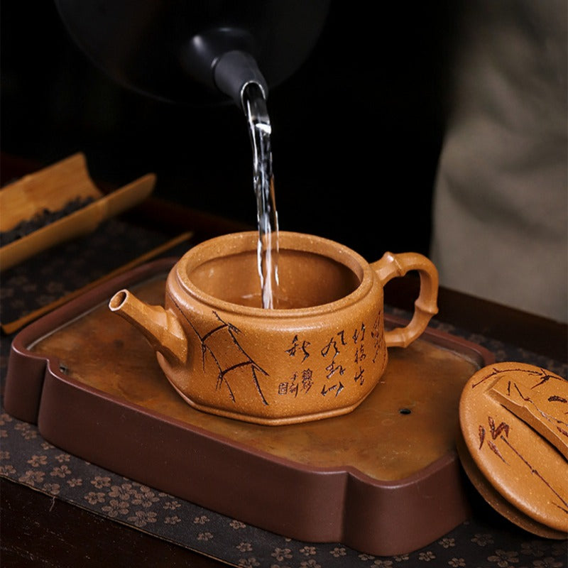 Full Handmade Yixing Zisha Teapot [Zhu Ying] (Jin Jiang Po Ni - 280ml)