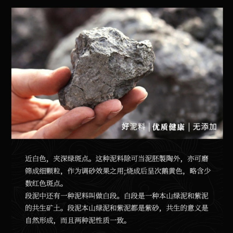 Théière Yixing Zisha entièrement faite à la main [Enjoy] (Bai Duan Ni - 280 ml)