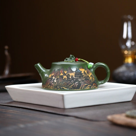 Yixing Zisha Teapot [Mountains & Rivers] (Lu Ni - 230ml)