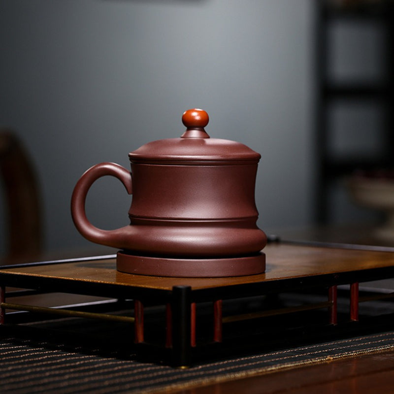 Taza de té Yixing Zisha con filtro [Buena suerte y fortuna] (Zi Ni - 310 ml)