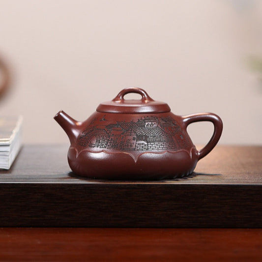 Yixing Zisha Teapot [Lotus Piao] (Long Xue Sha - 320ml)