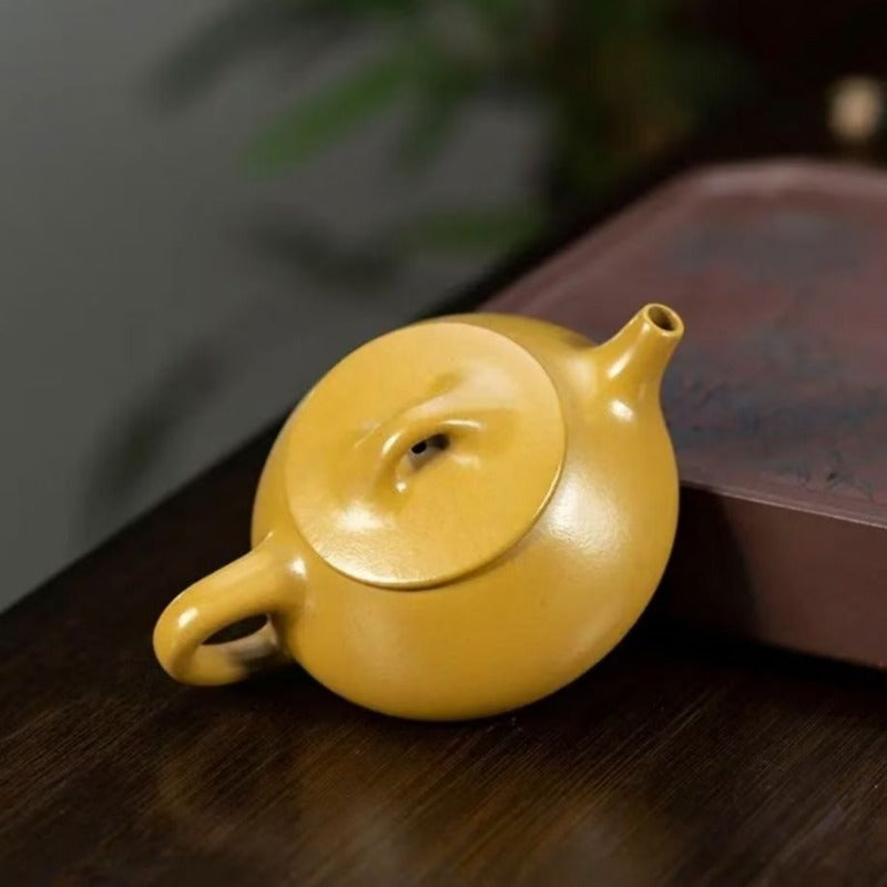 宜兴紫砂茶壶[小品景舟石飘] (黄金朱泥- 100ml) – YIQIN TEA HOUSE 一
