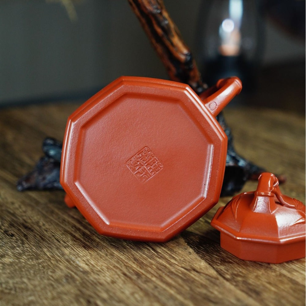 Full Handmade Yixing Zisha Teapot [Bafang Zhu Ding Pot] (Zhu Ni - 300ml)