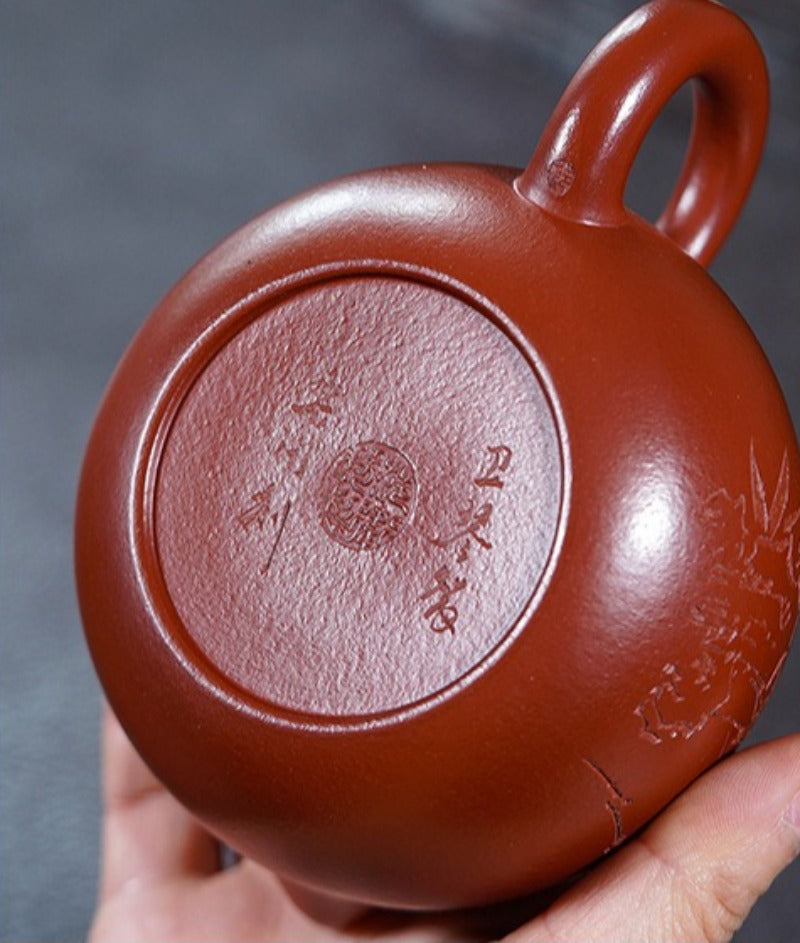 Théière Yixing Zisha entièrement faite à la main [Modèle Xishi] (Dahongpao - 320 ml)