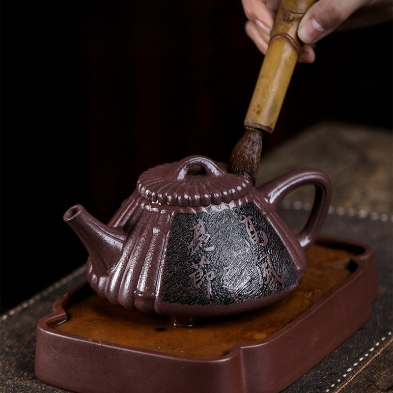 Théière Yixing Zisha entièrement faite à la main [Gao Feng Liang Jie] (30 Mu Zi Ni - 530 ml)