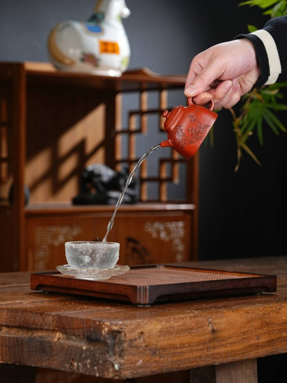 Full Handmade Yixing Zisha Teapot [Tan Ran Pot] (Zhu Ni - 150ml)