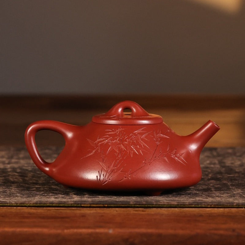 全手工宜兴紫砂壶【竹 子冶石瓢】(大红袍 - 250ml)

