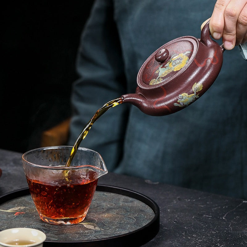 Théière Yixing Zisha entièrement faite à la main [Jiqing Tian Xia] (30 Mu Zi Ni - 260 ml)