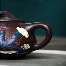 Load image into Gallery viewer, Full Handmade Yixing Zisha Teapot [Dragon Jingzhou Shi Piao Pot 堆龙景舟石瓢壶] (Lao Zi Ni - 300ml)

