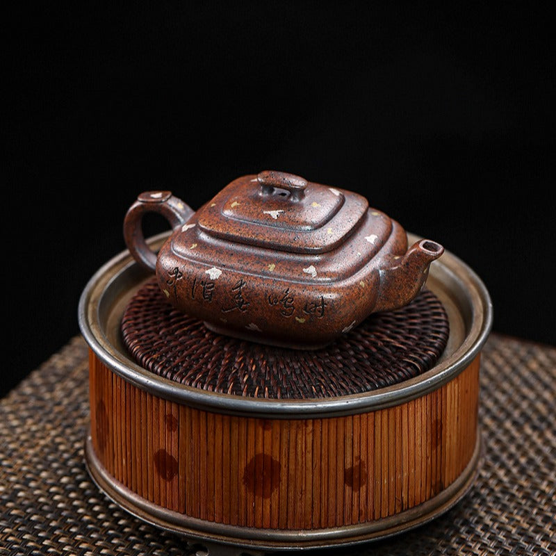 Full Handmade Yixing Zisha Teapot [Sifang Xin Qiao] (Firewood Fired Duan Ni - 150ml)