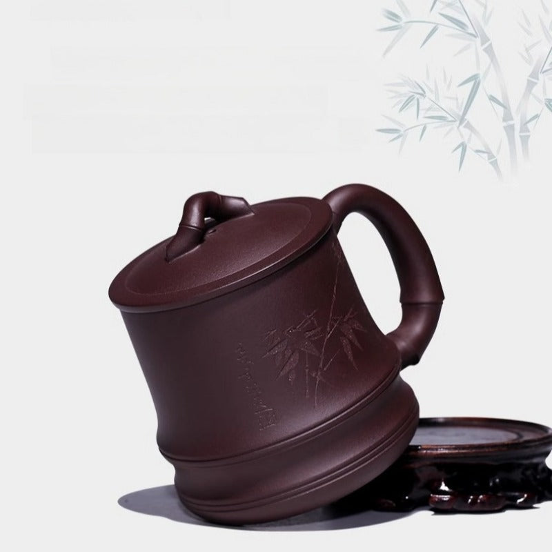 Taza de té Yixing Zisha [Bambú auspicioso] (Lao Zi Ni - 450 ml)