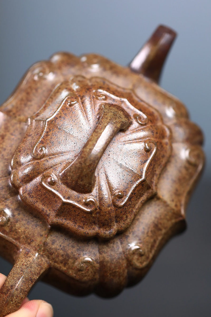 Full Handmade Yixing Zisha Teapot [Jinnang Ruyi Pot] (Di Cao Qing Firewood Fired - 180ml)