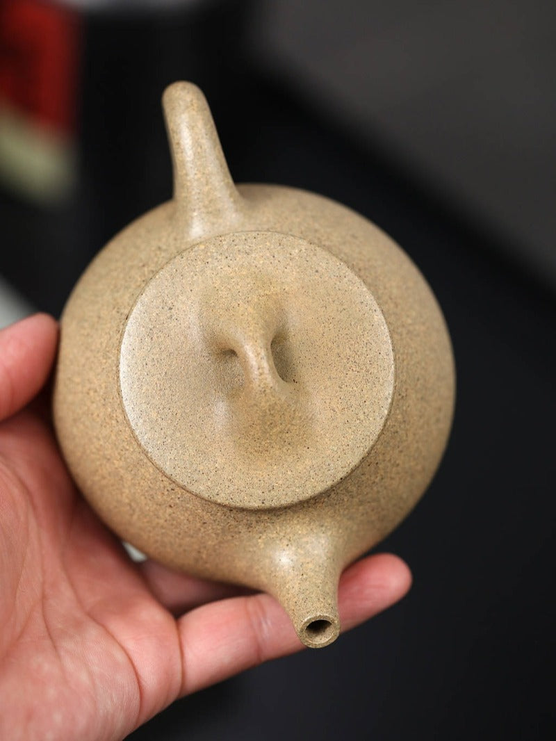 Théière Yixing Zisha entièrement faite à la main [Pot Jingzhou Shi Piao] (Zhima Duan Ni - 200 ml)