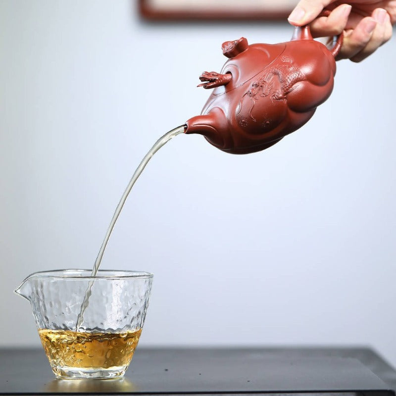 Full Handmade Yixing Zisha Teapot [Carp Dragon Pot] (Zhu Ni - 220/350ml)