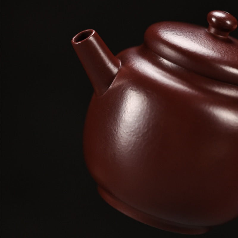 Vollständig handgefertigte Yixing-Zisha-Teekanne [Mini Julun Pot] (Zi Zhu Ni - 130 ml)
