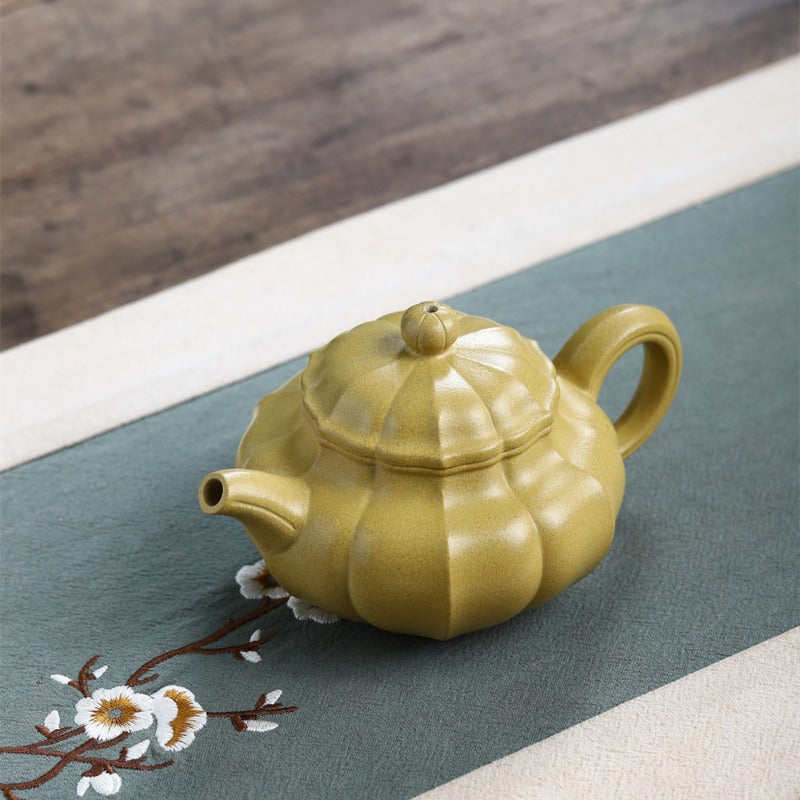 Yixing Zisha Teapot [Jin Wen Fanggu 筋纹仿古] (Huangjin Duan Ni - 260ml)