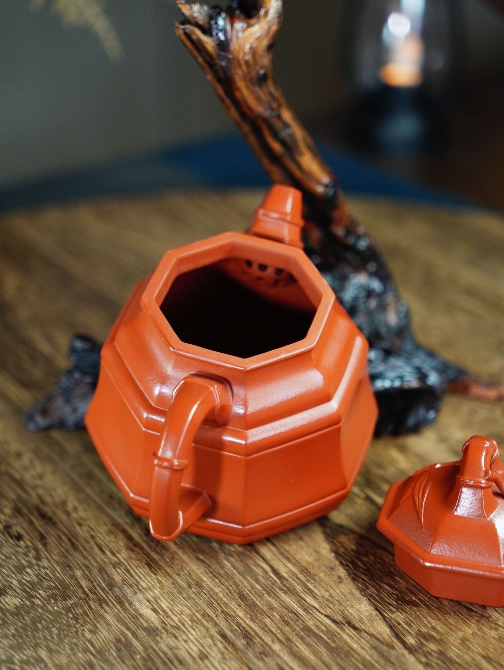 Full Handmade Yixing Zisha Teapot [Bafang Zhu Ding Pot] (Zhu Ni - 300ml)