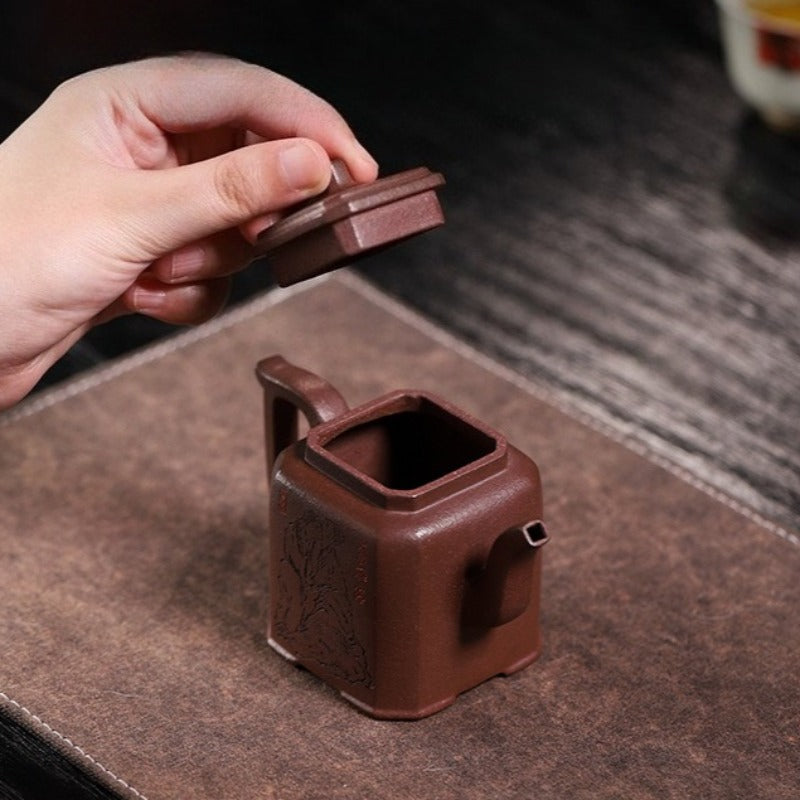 Tetera Yixing Zisha completamente hecha a mano [Zui Huanghun] (Di Cao Qing - 150 ml)