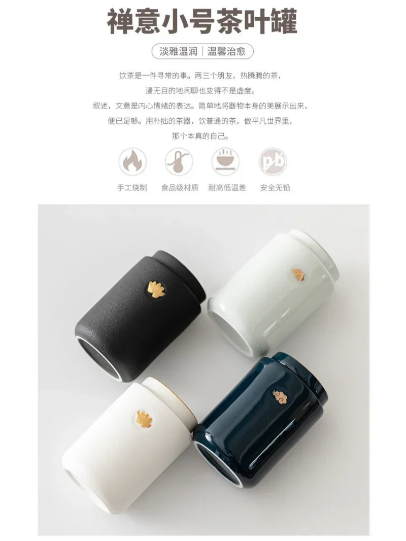 Balang Teh Seramik | Bekas Teh | Bekas Teh Mini Perjalanan [Somersault Cloud] 90ml