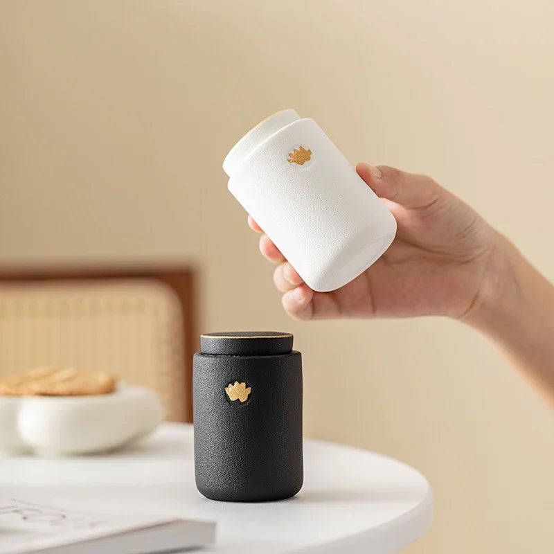 Balang Teh Seramik | Bekas Teh | Bekas Teh Mini Perjalanan [Somersault Cloud] 90ml