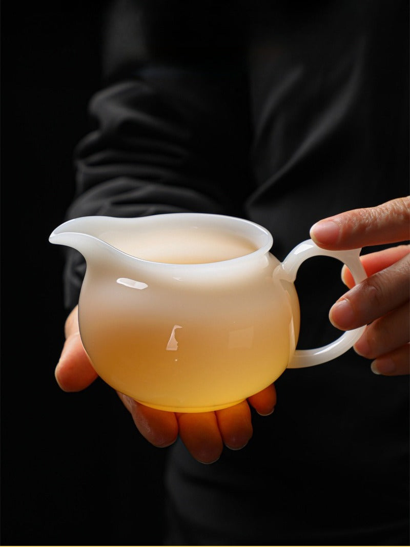 Eisjade-Weißporzellan glasierter Fair Cup 220-240ml