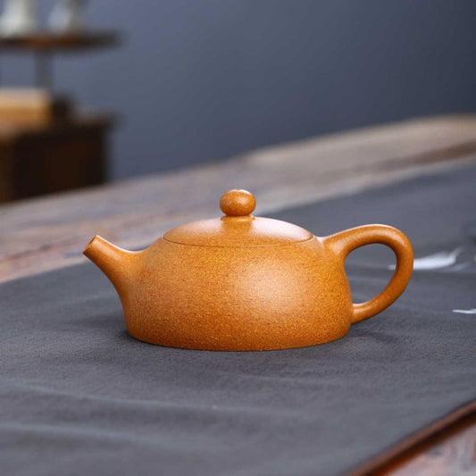 Full Handmade Yixing Zisha Teapot [Half Moon Pot] (Wucai Lao Duan Ni - 180ml)