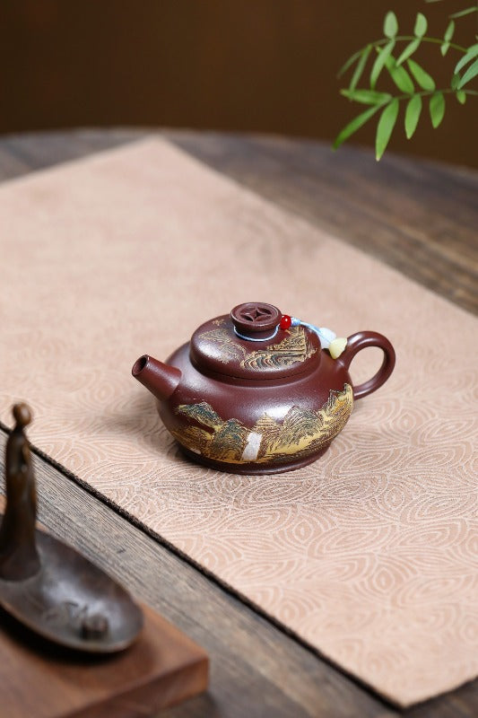 Yixing Zisha Teapot [Jin Hui Jiangshan] (Shi Hong - 180ml)
