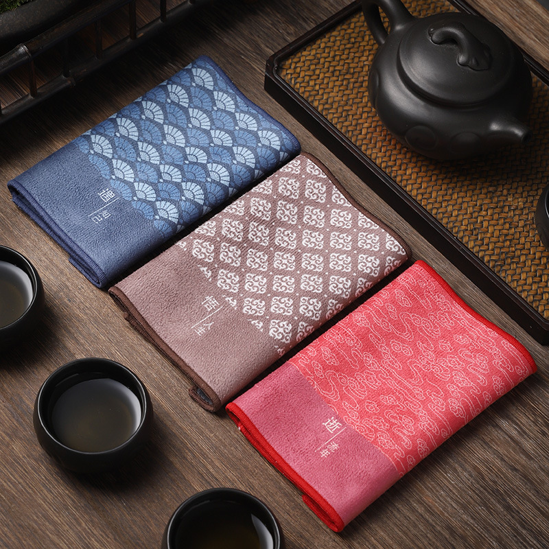 Chinese Style Zen Tea Towel [Met Confidant] - YIQIN TEA HOUSE | yiqinteahouse.com | tea accessories, tea towel, teaware