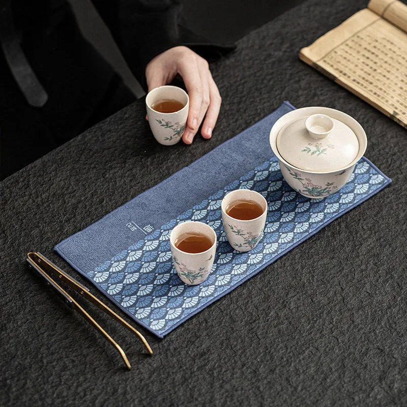 Chinese Style Zen Tea Towel [Met Confidant] - YIQIN TEA HOUSE | yiqinteahouse.com | tea accessories, tea towel, teaware