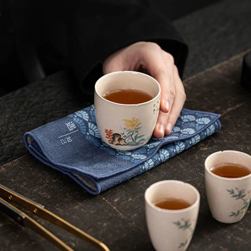 Chinese Style Zen Tea Towel [Met Confidant] - YIQIN TEA HOUSE | yiqinteahouse.com | tea accessories, tea towel, teaware