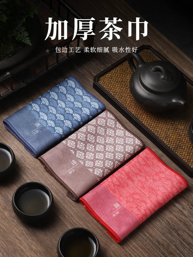 Chinese Style Zen Tea Towel [Met Confidant] - YIQIN TEA HOUSE | yiqinteahouse.com | tea accessories, tea towel, teaware