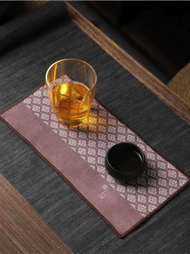 Chinese Style Zen Tea Towel [Met Confidant] - YIQIN TEA HOUSE | yiqinteahouse.com | tea accessories, tea towel, teaware