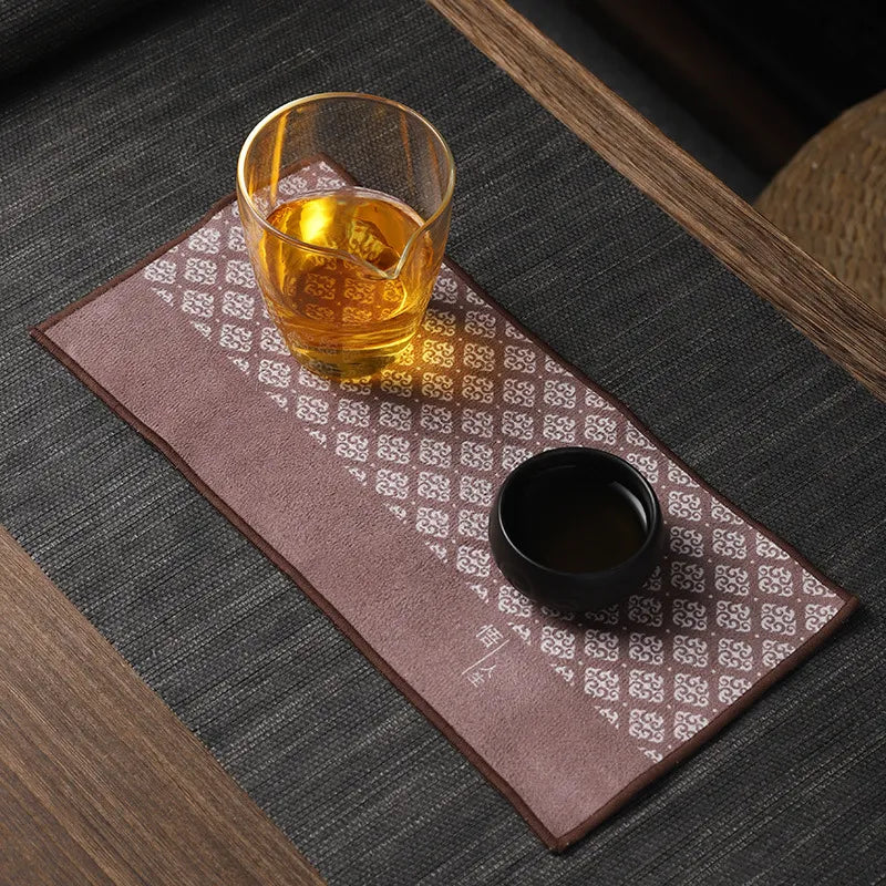 Chinese Style Zen Tea Towel [Met Confidant] - YIQIN TEA HOUSE | yiqinteahouse.com | tea accessories, tea towel, teaware